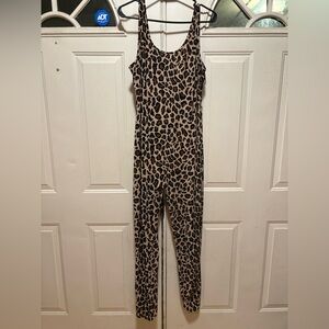 No Boundaries Leopard Print Sleeveless Jumpsuit - Brown/Black